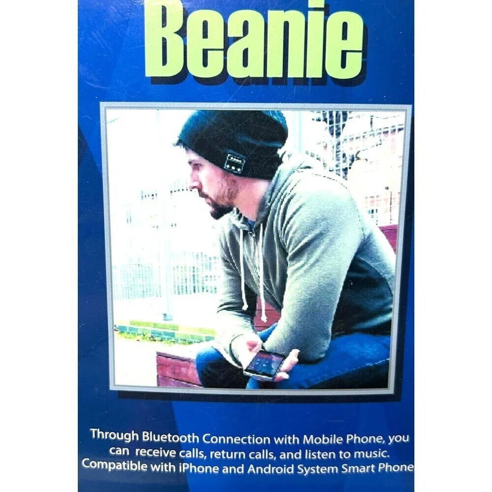 Bluetooth Wireless Beanie Hat Music Headphone Speaker Compatible iPhone Android